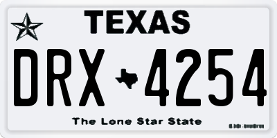 TX license plate DRX4254