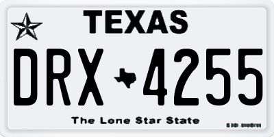 TX license plate DRX4255