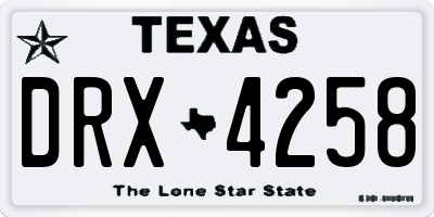 TX license plate DRX4258