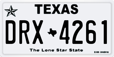TX license plate DRX4261