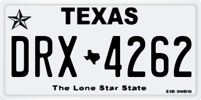 TX license plate DRX4262