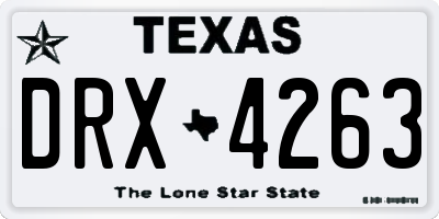 TX license plate DRX4263