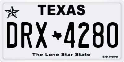 TX license plate DRX4280