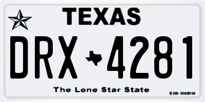 TX license plate DRX4281