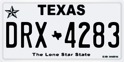 TX license plate DRX4283