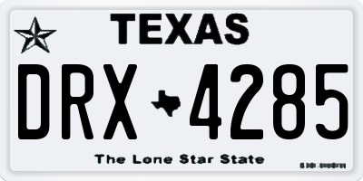 TX license plate DRX4285