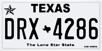 TX license plate DRX4286