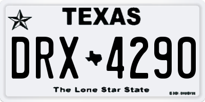 TX license plate DRX4290