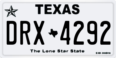 TX license plate DRX4292