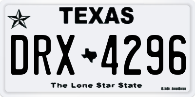 TX license plate DRX4296