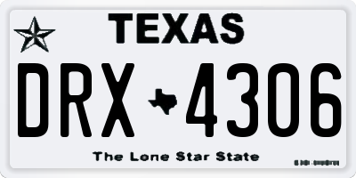 TX license plate DRX4306