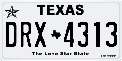 TX license plate DRX4313