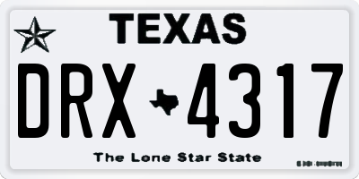 TX license plate DRX4317