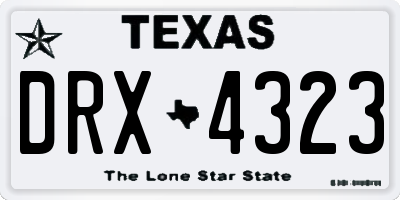 TX license plate DRX4323