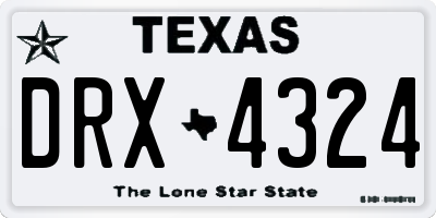 TX license plate DRX4324
