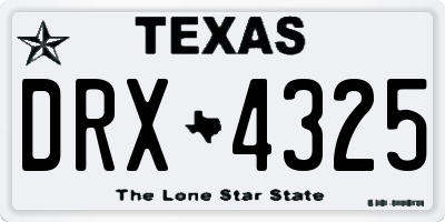 TX license plate DRX4325