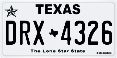 TX license plate DRX4326