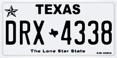 TX license plate DRX4338