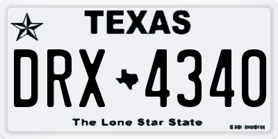 TX license plate DRX4340