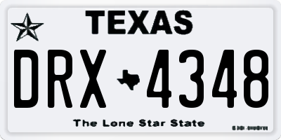 TX license plate DRX4348