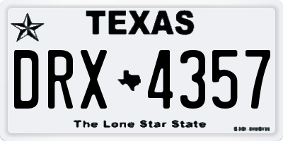 TX license plate DRX4357