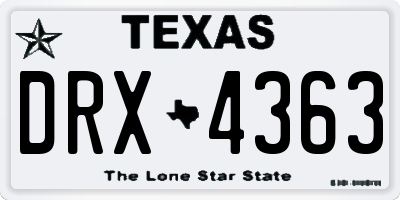 TX license plate DRX4363
