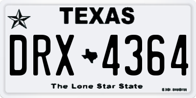 TX license plate DRX4364