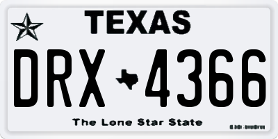 TX license plate DRX4366