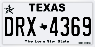 TX license plate DRX4369