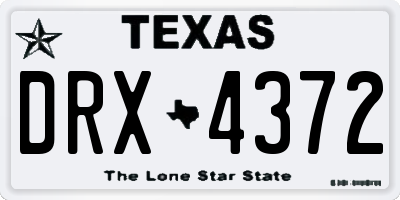 TX license plate DRX4372