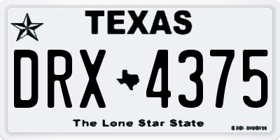 TX license plate DRX4375