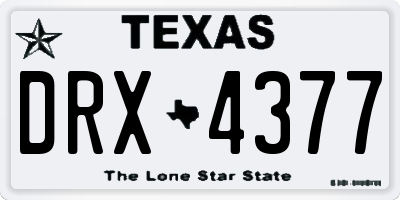 TX license plate DRX4377