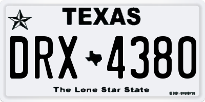 TX license plate DRX4380