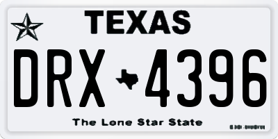 TX license plate DRX4396