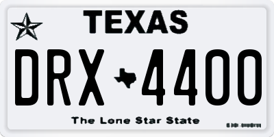 TX license plate DRX4400