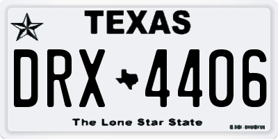 TX license plate DRX4406