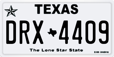 TX license plate DRX4409