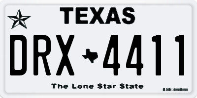 TX license plate DRX4411