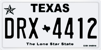 TX license plate DRX4412