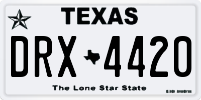 TX license plate DRX4420
