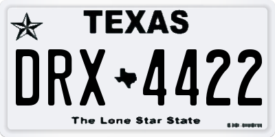 TX license plate DRX4422