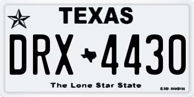 TX license plate DRX4430