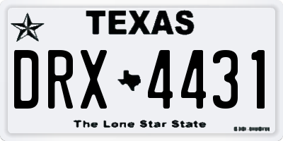 TX license plate DRX4431
