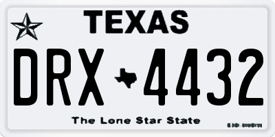 TX license plate DRX4432