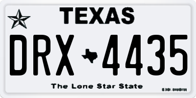 TX license plate DRX4435