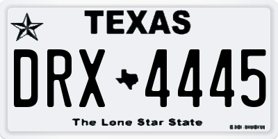 TX license plate DRX4445