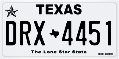 TX license plate DRX4451