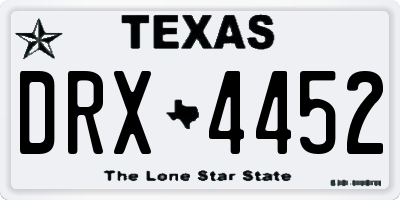 TX license plate DRX4452