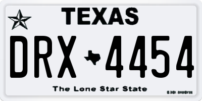 TX license plate DRX4454