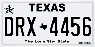 TX license plate DRX4456